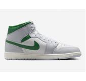 Кроссовки Air Jordan 1 Mid White Pure Platinum Pine Green 