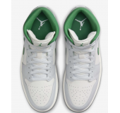 Кроссовки Air Jordan 1 Mid White Pure Platinum Pine Green 